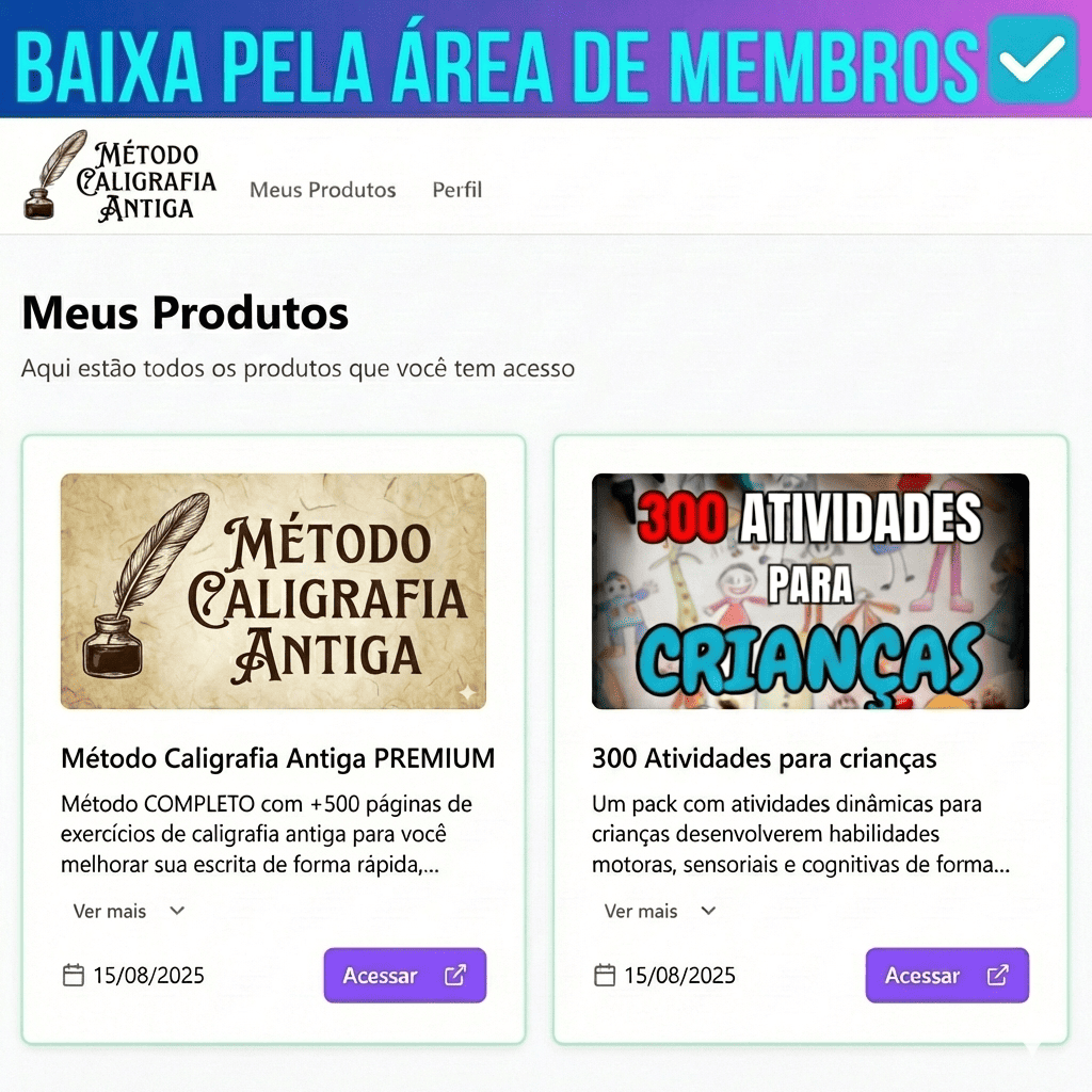 Baixe todos os materiais em nossa Área de Membros e imprima.