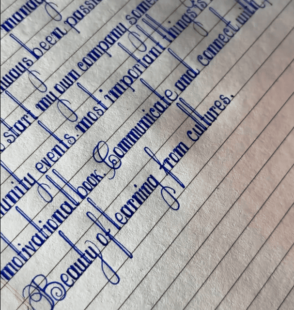 Letra depois do Método Caligrafia Inglesa